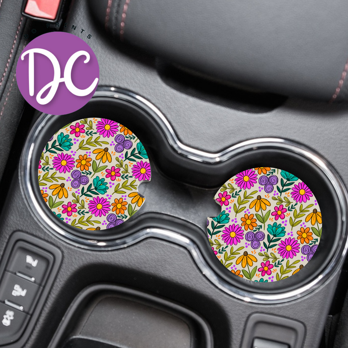 Wildflower Car Coasters