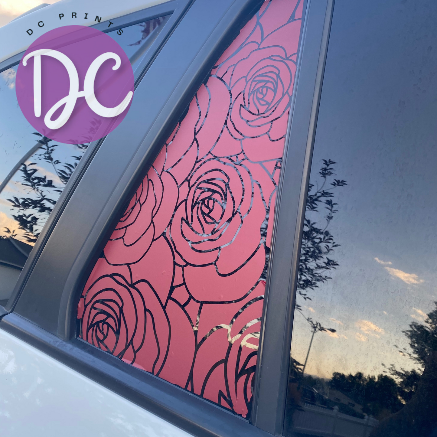Rose Pattern Car Window Decal