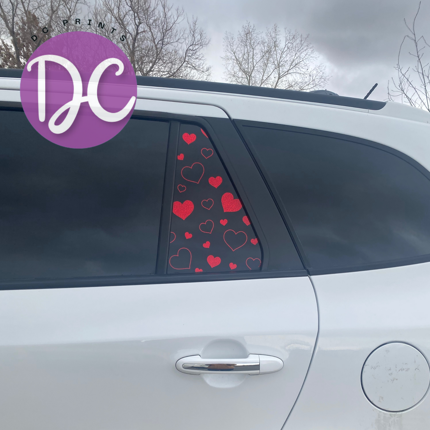 Hearts Full Coverage Car Window Decal