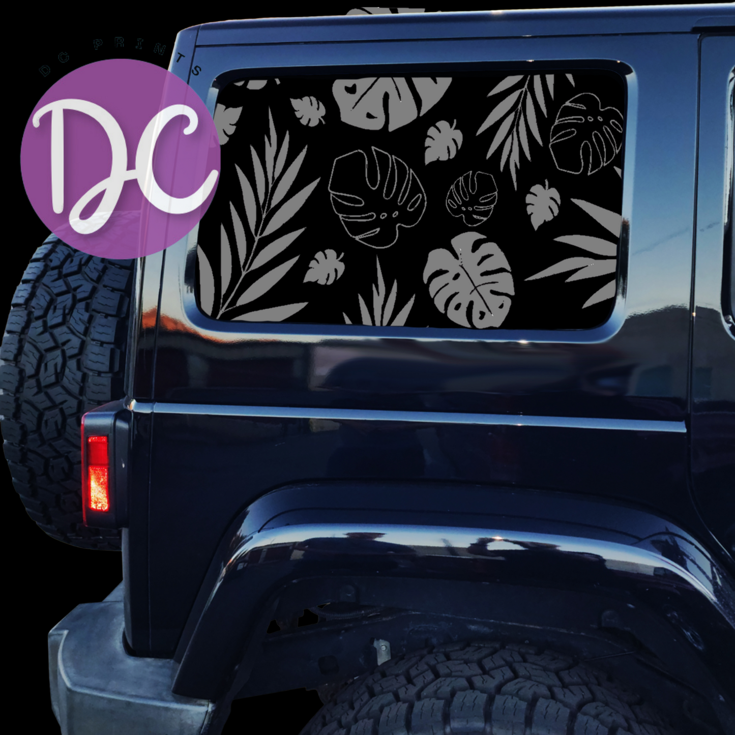 Monstera Full Coverage Car Window Decal