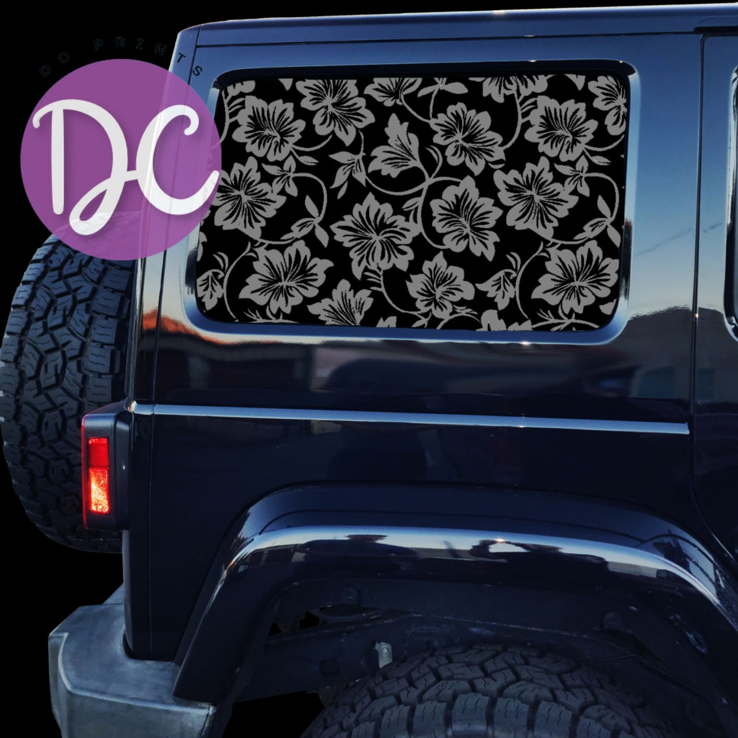 Floral 1 Full Coverage Car Window Decal