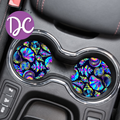 Neon Seashells Car Coasters