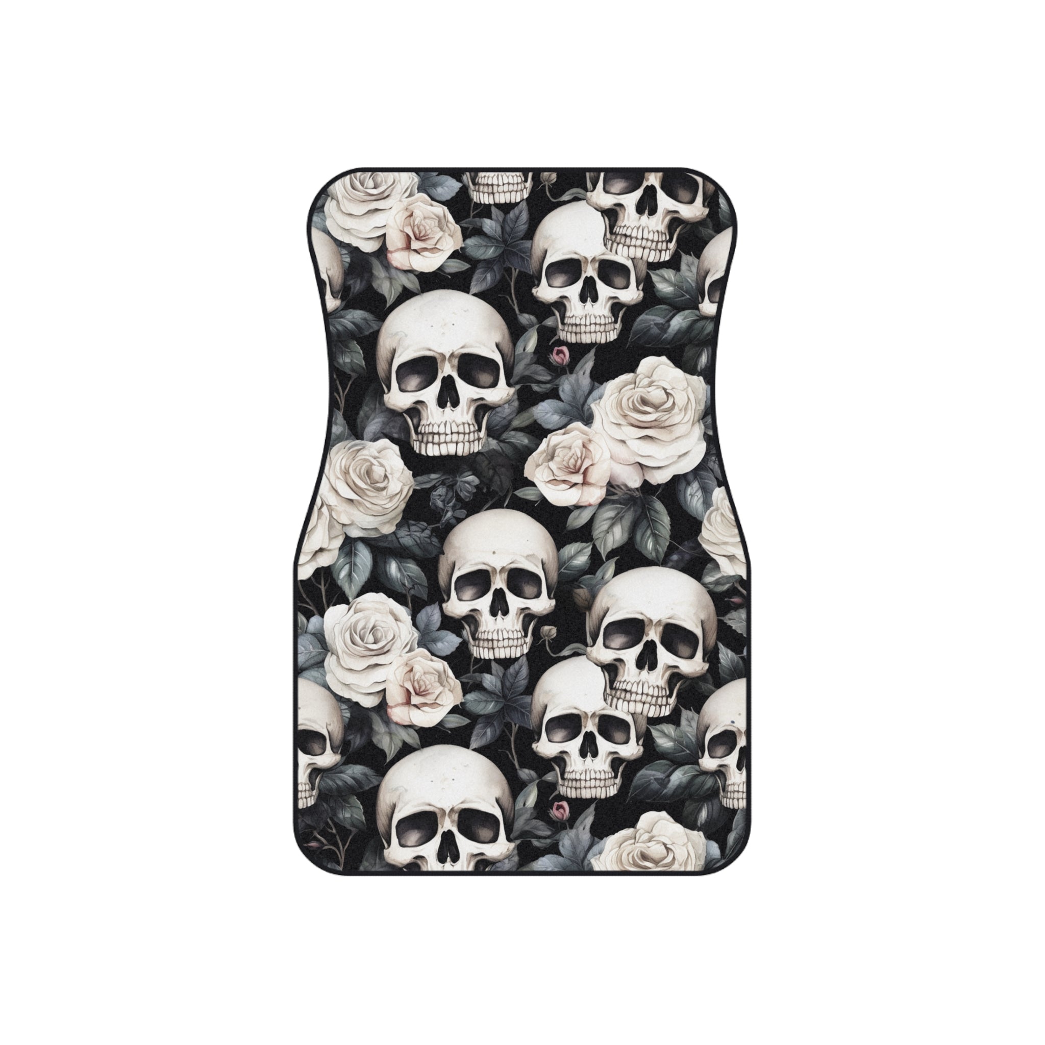 Skull And Roses Print Car Mats (2x Front)