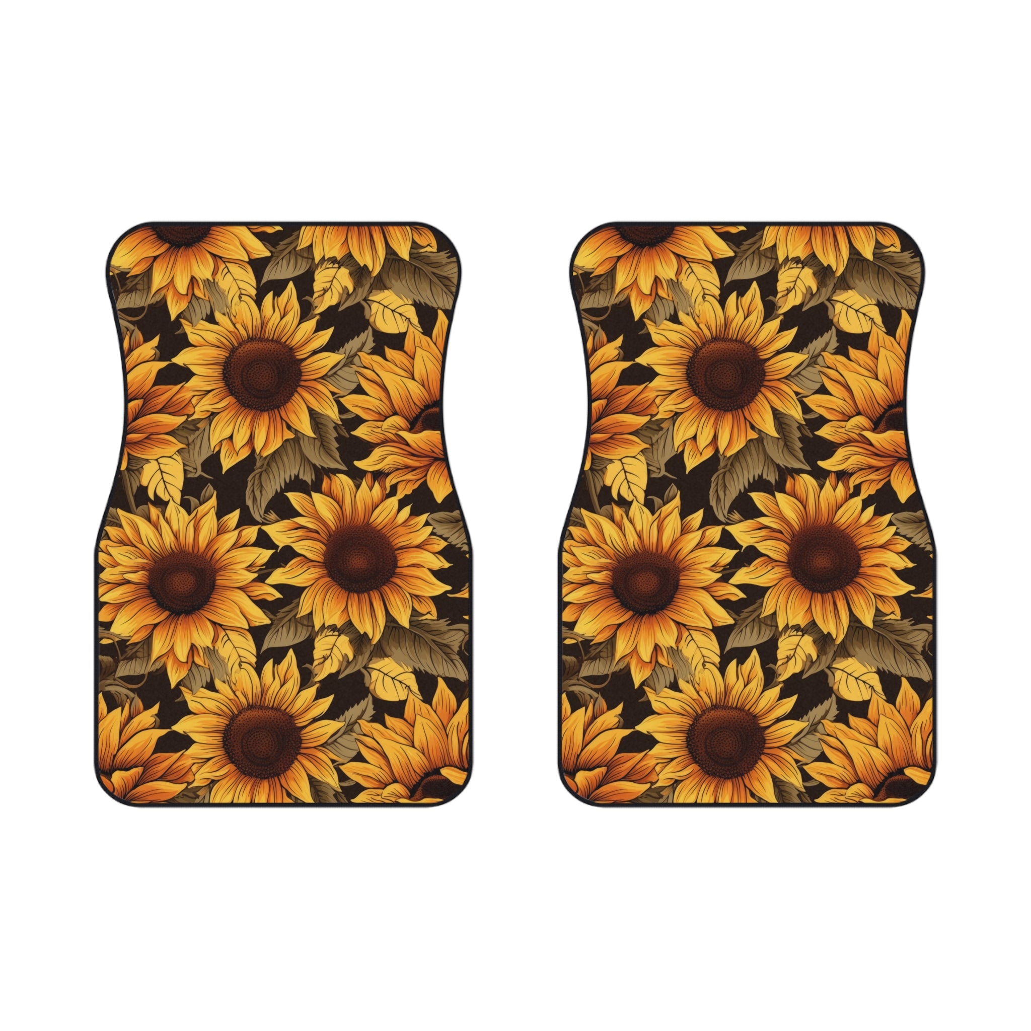 Sunflower Print Car Mats (2x Front)