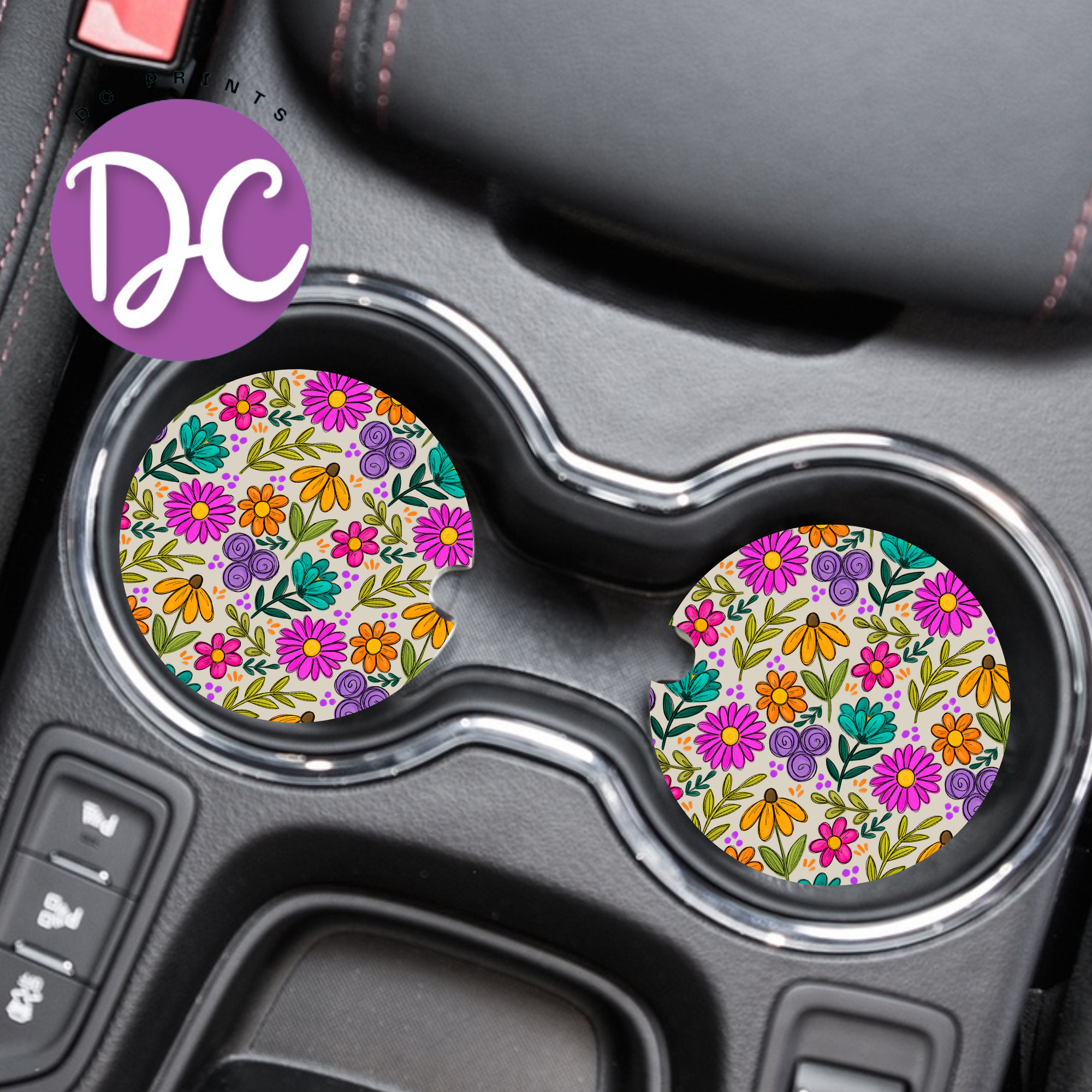 Wildflower Car Coasters