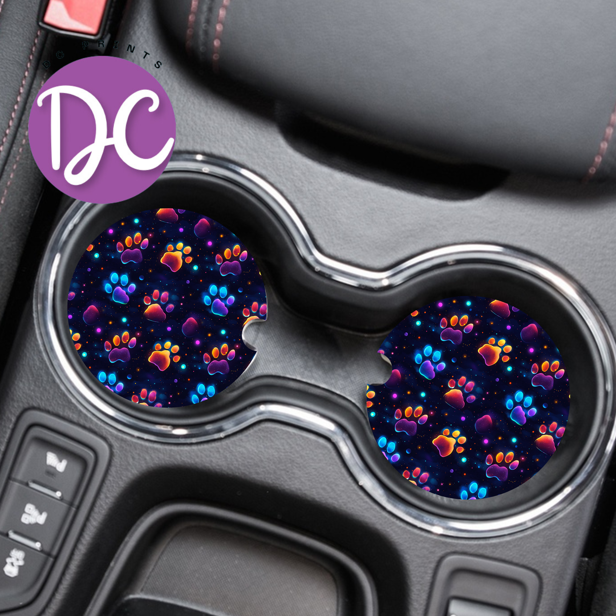 Paw Prints Car Coasters