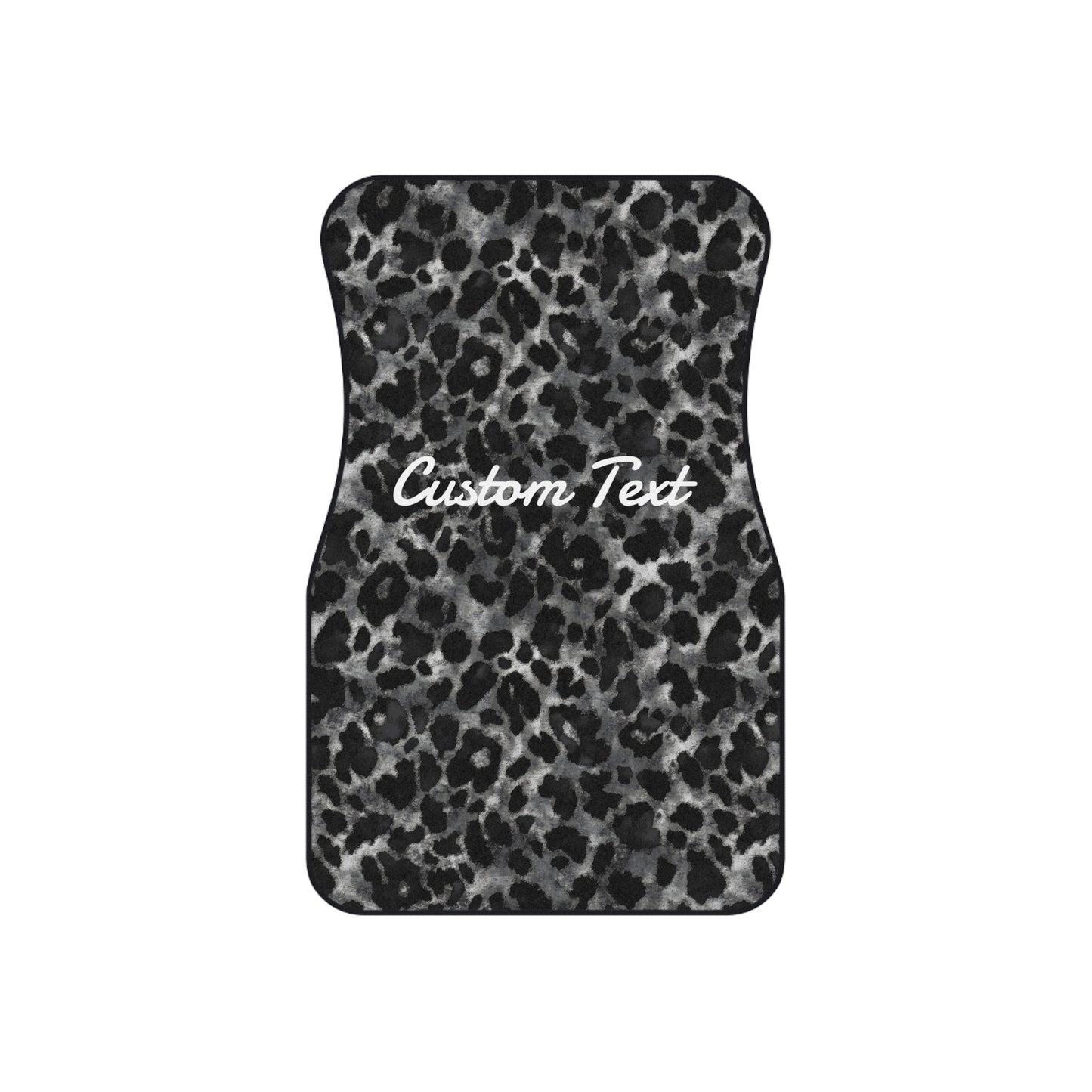 Black And White Leopard Print Car Mats (2x Front)