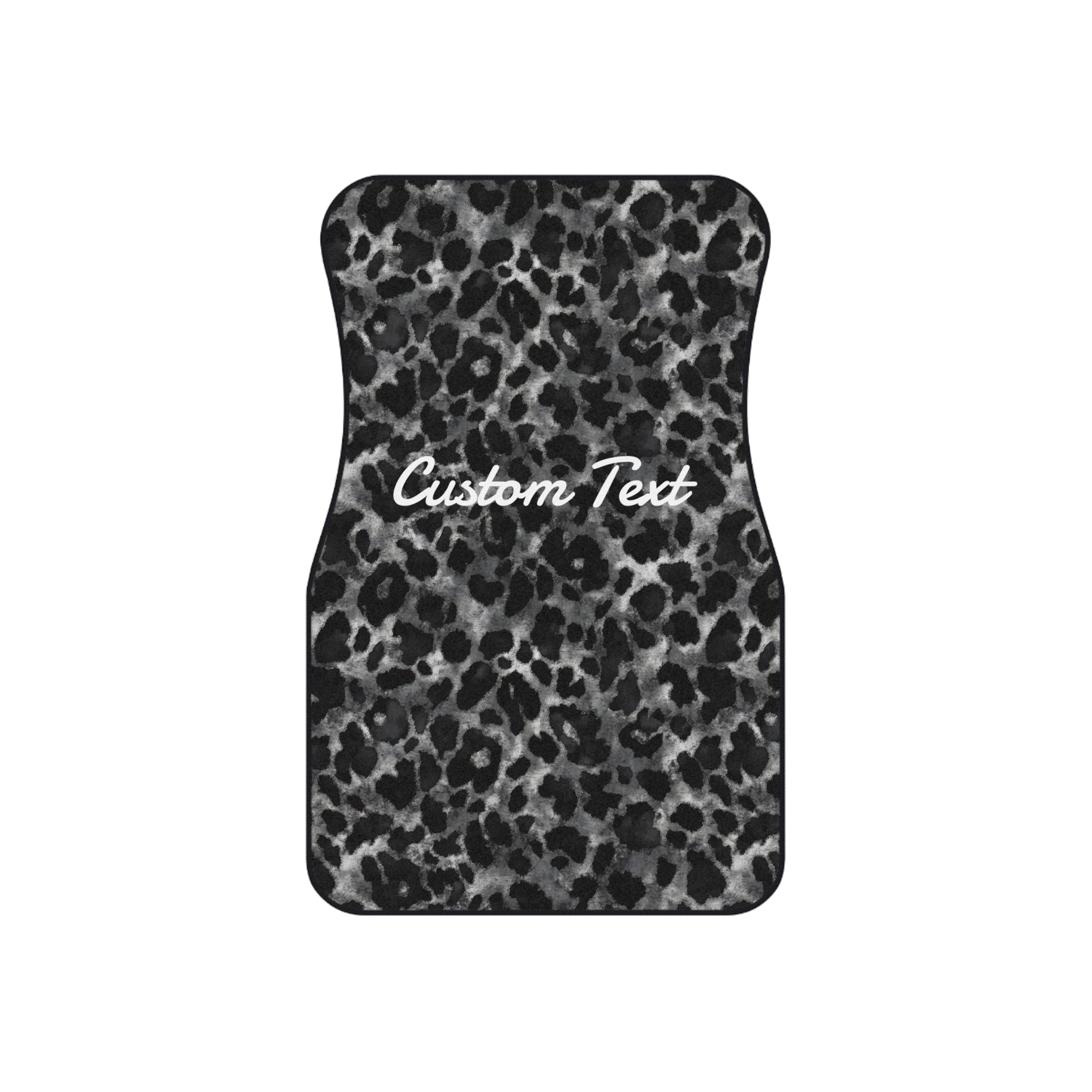 Black And White Leopard Print Car Mats (2x Front)