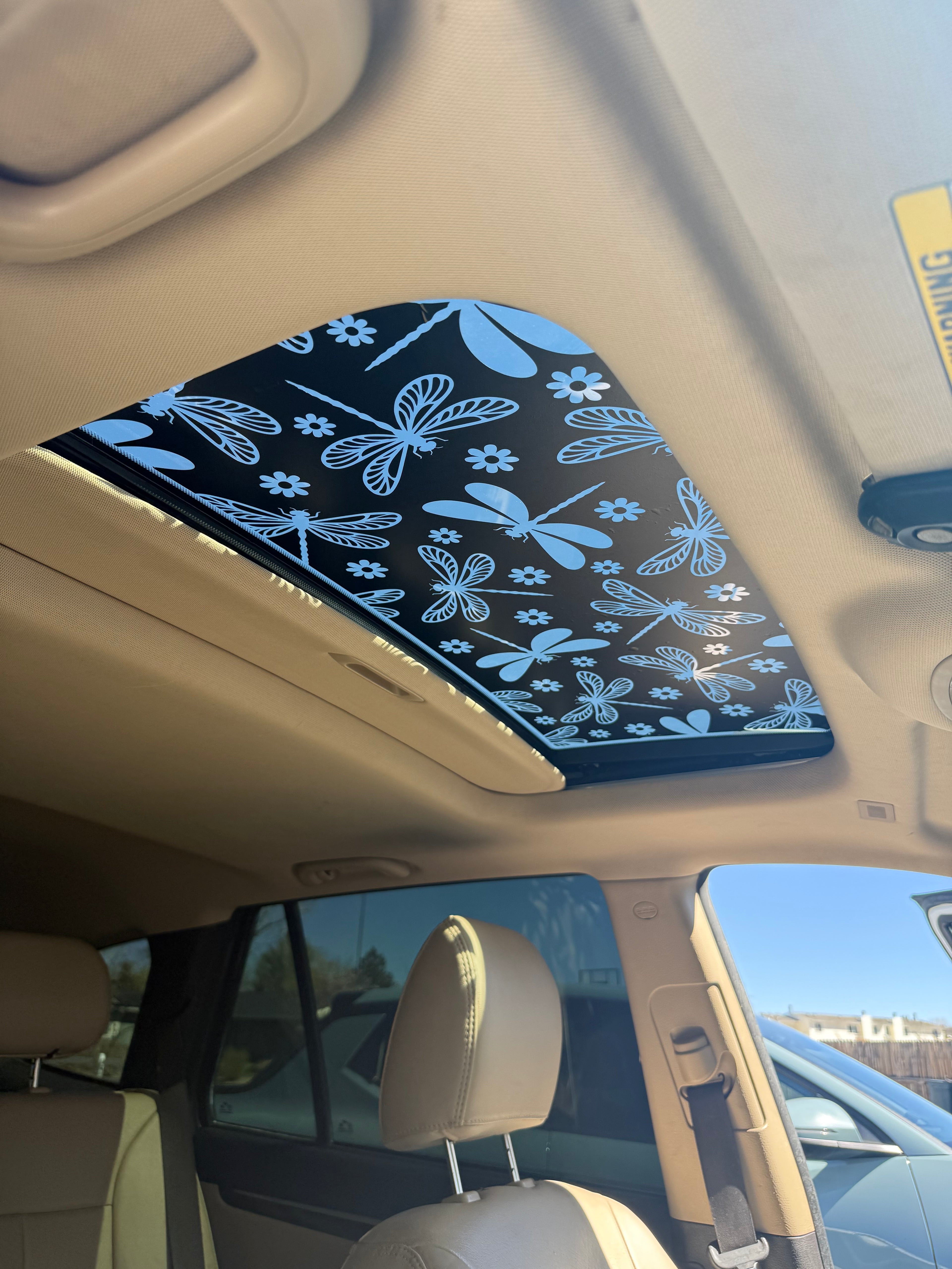 Dragonflies and Daisies Sun Roof Car Decal