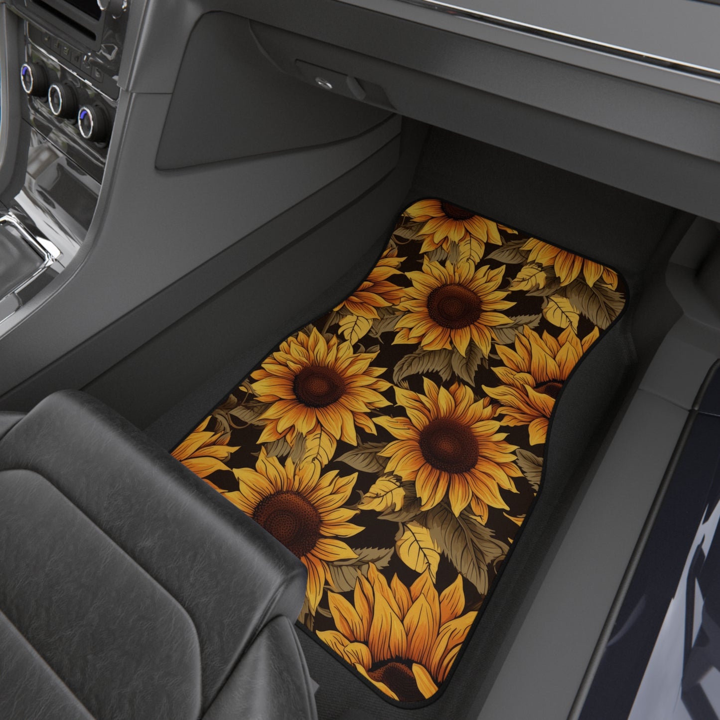 Sunflower Print Car Mats (2x Front)