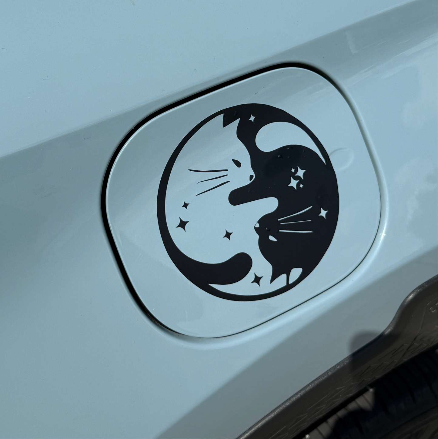 Cat Yin And Yang Car Decal