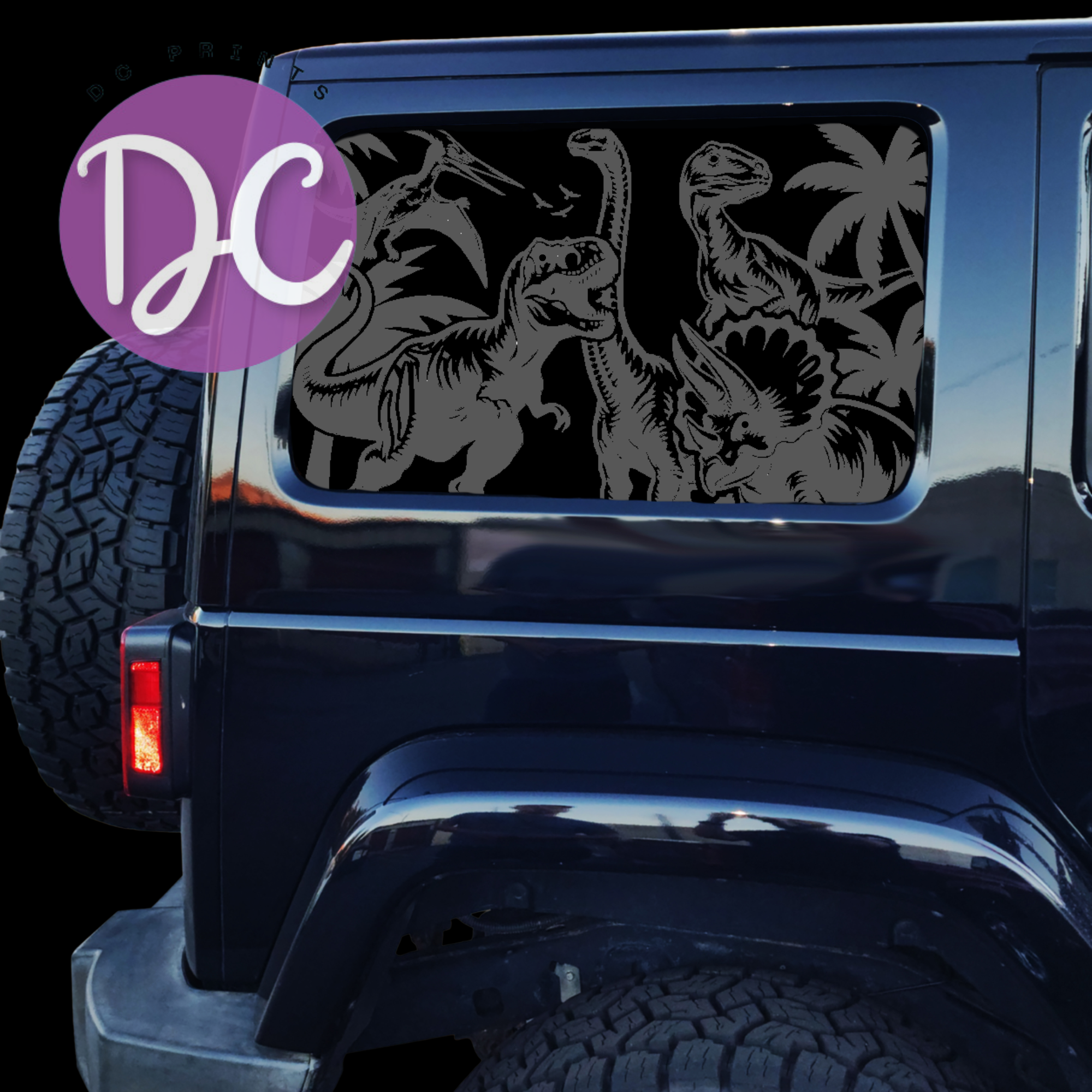 Dinosaurs Full Coverage Car Window Decal