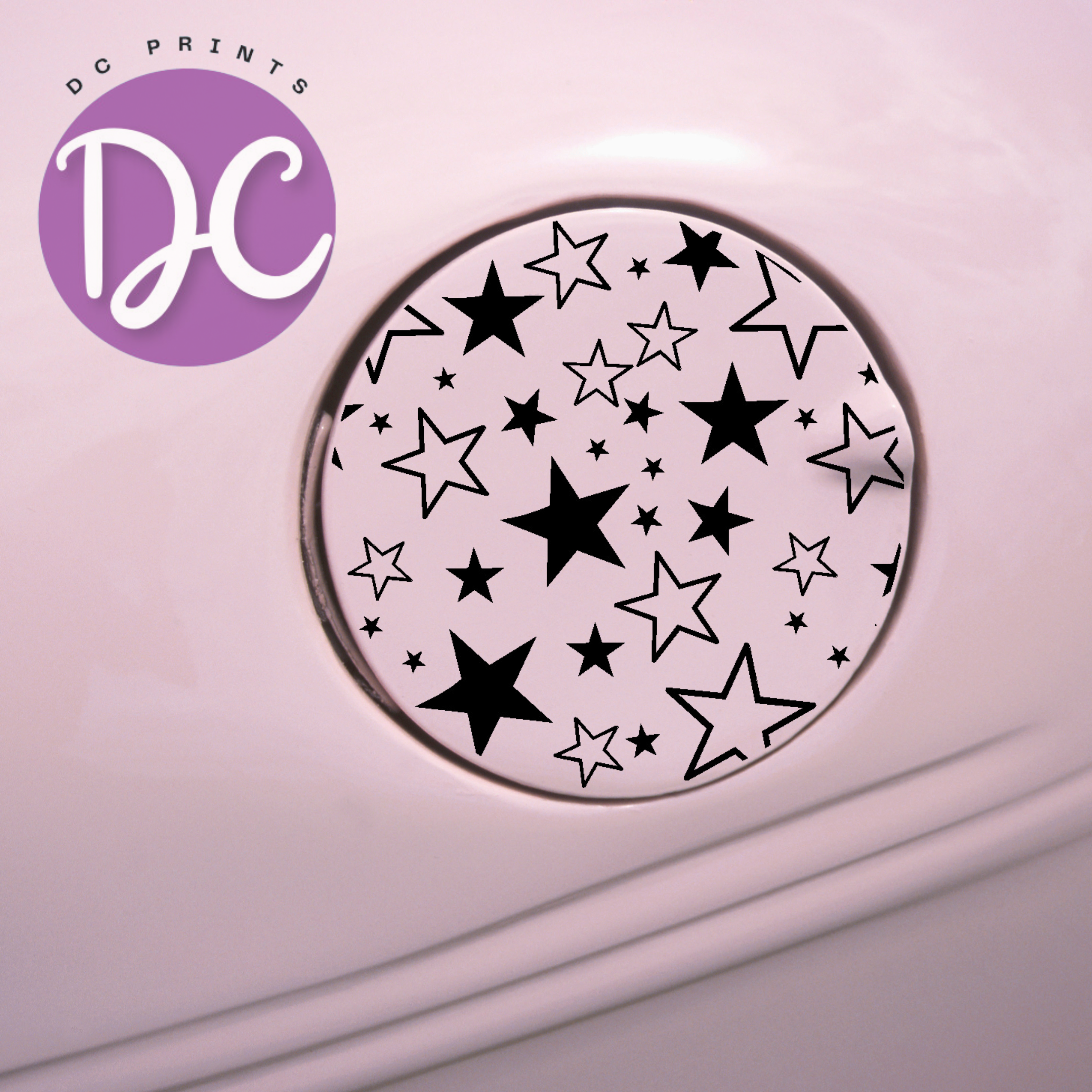 Stars Gas Tank Door Car Decal