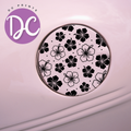Hawaiian Flowers Gas Tank Door Car Decal