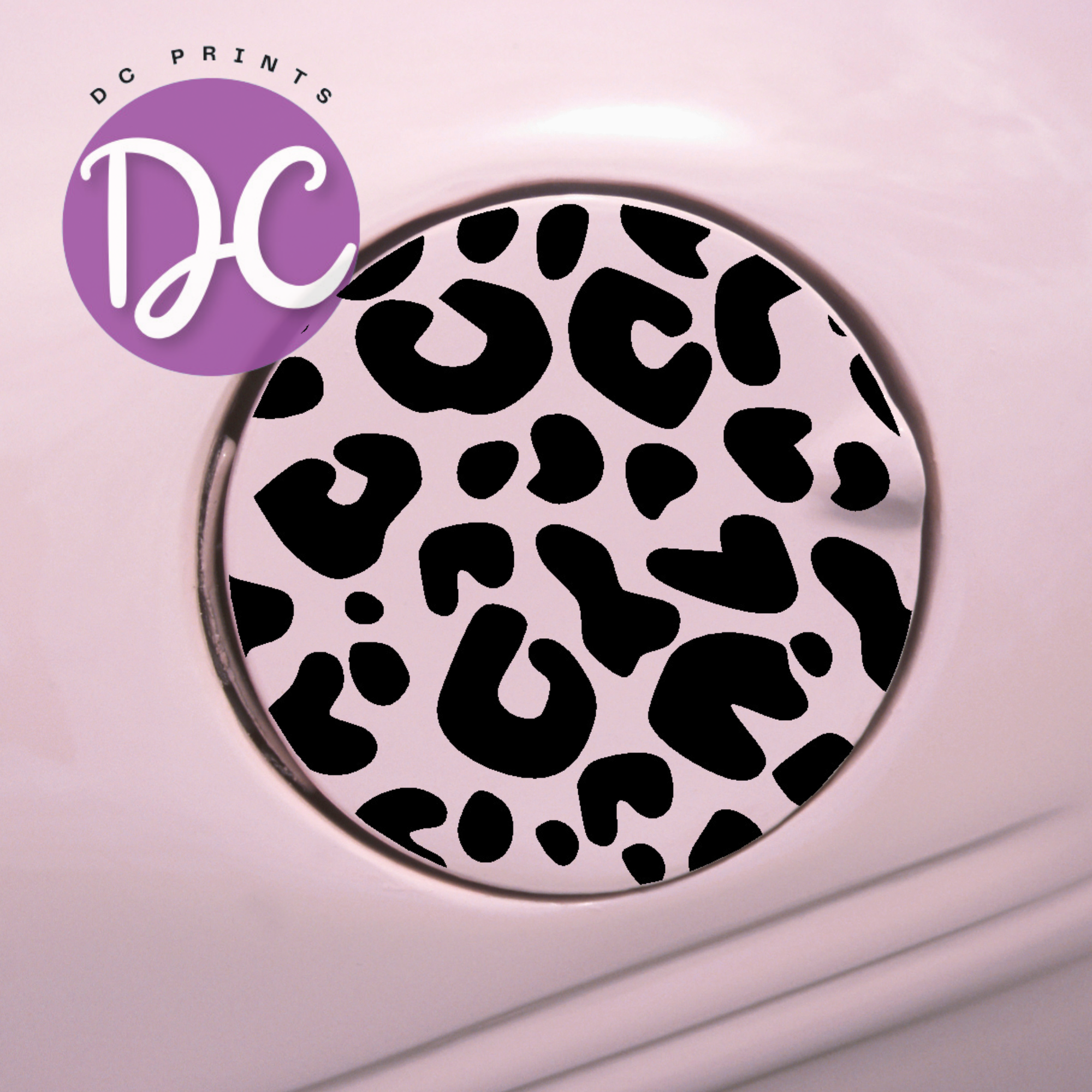 Cheetah Print Gas Tank Door Car Decal