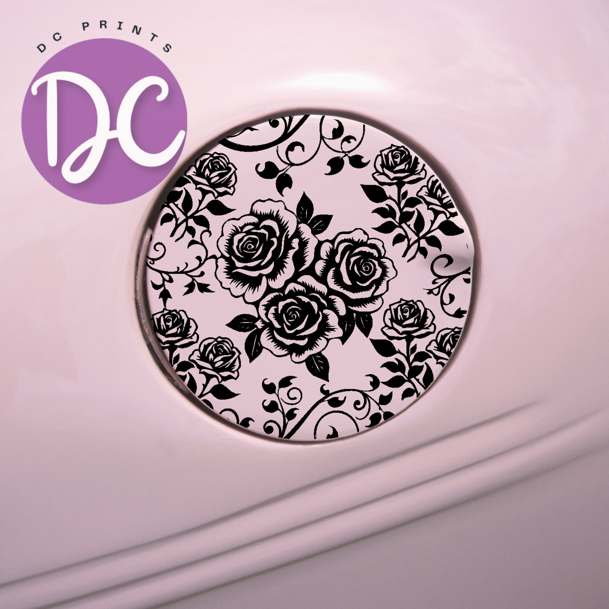 Rose Gas Tank Door Car Decal