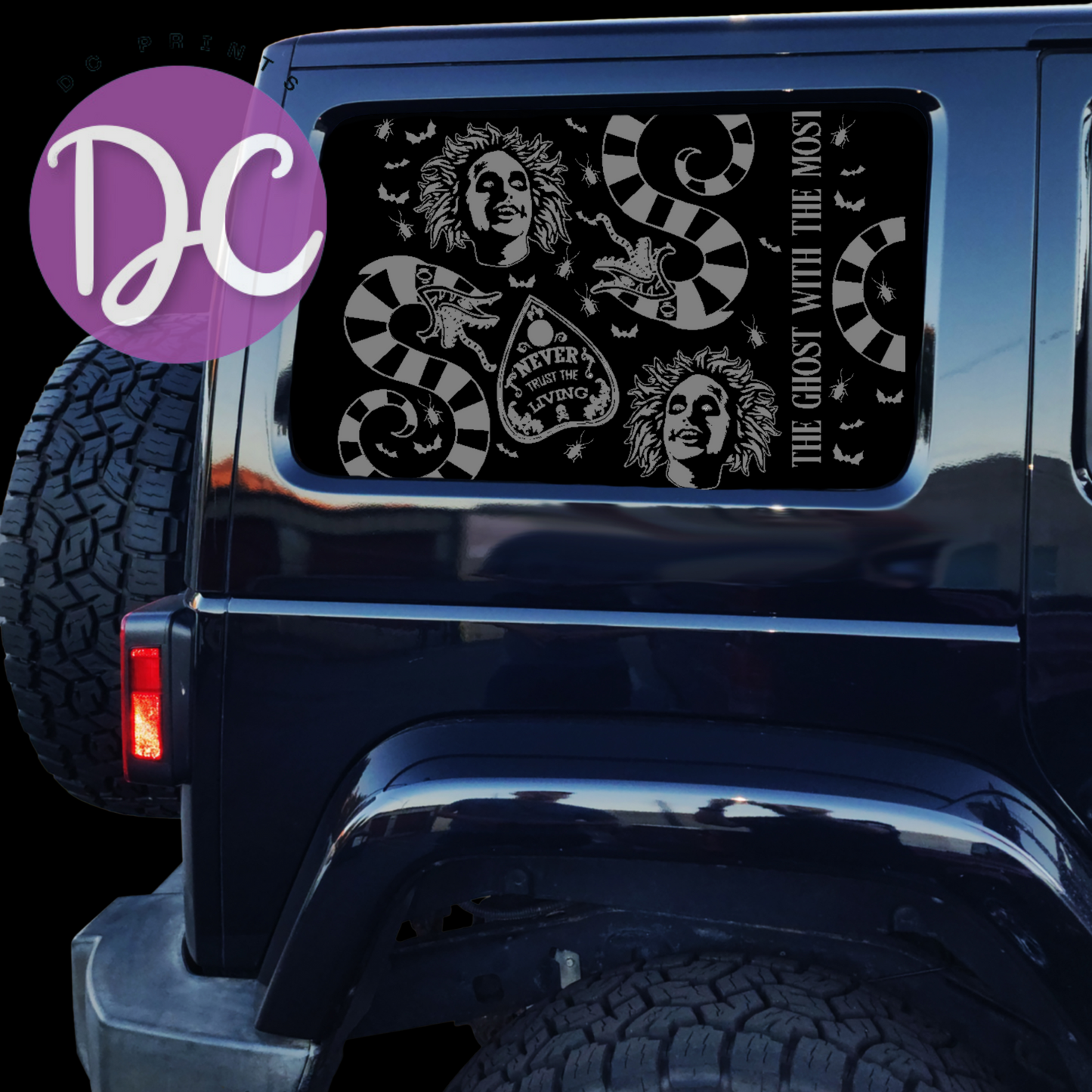 Beetlejuice Full Coverage Car Window Decal -LIMITED QUANTITIES AVAILABLE