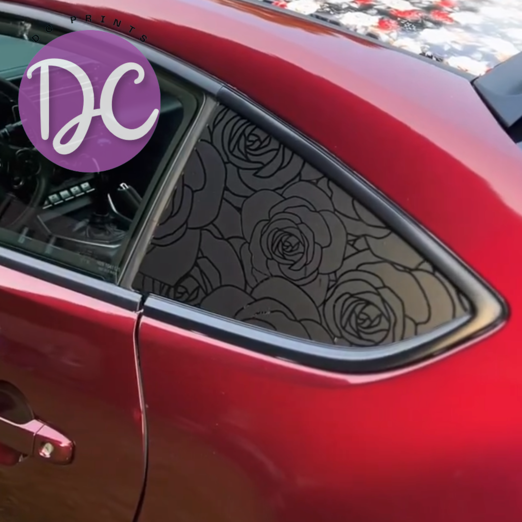 Rose Pattern Car Window Decal