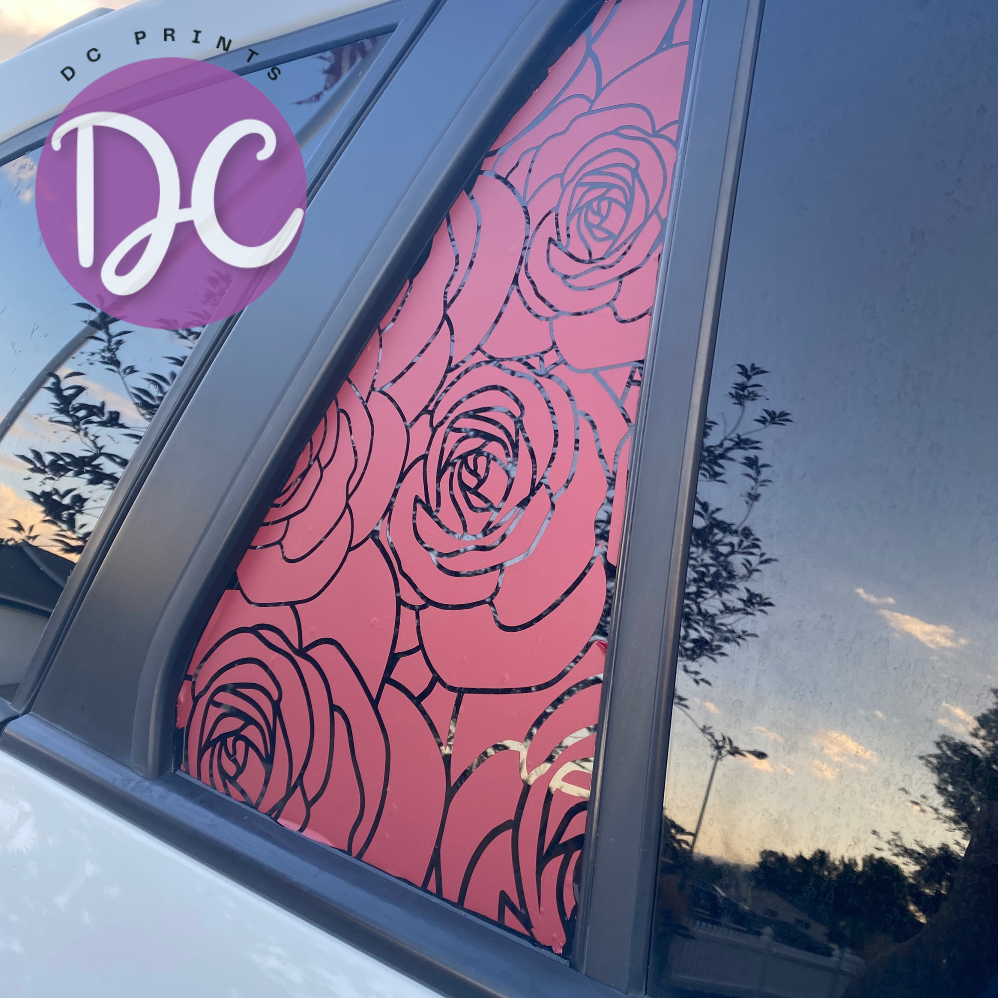 Rose Pattern Car Window Decal