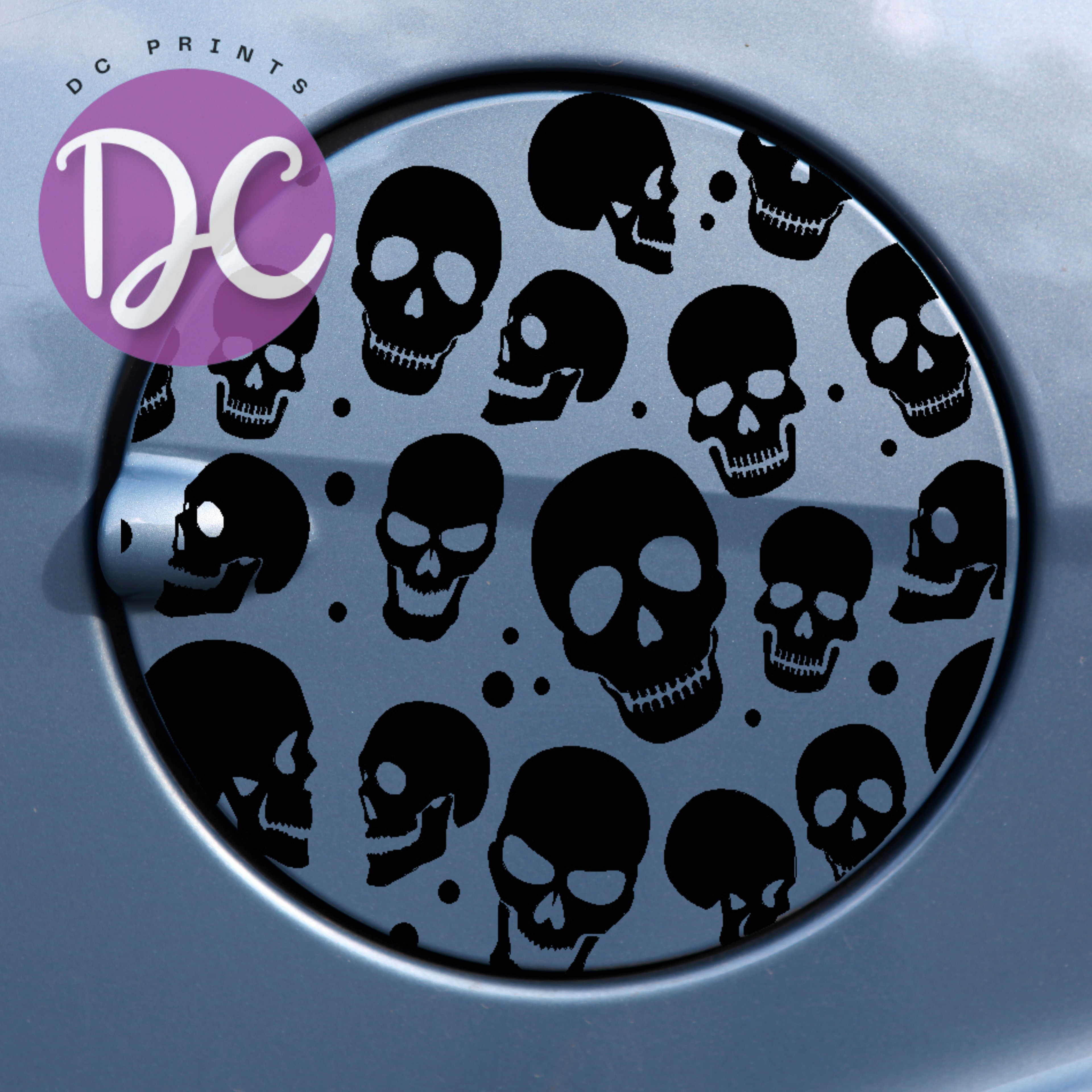 Skulls Gas Tank Door Car Decal