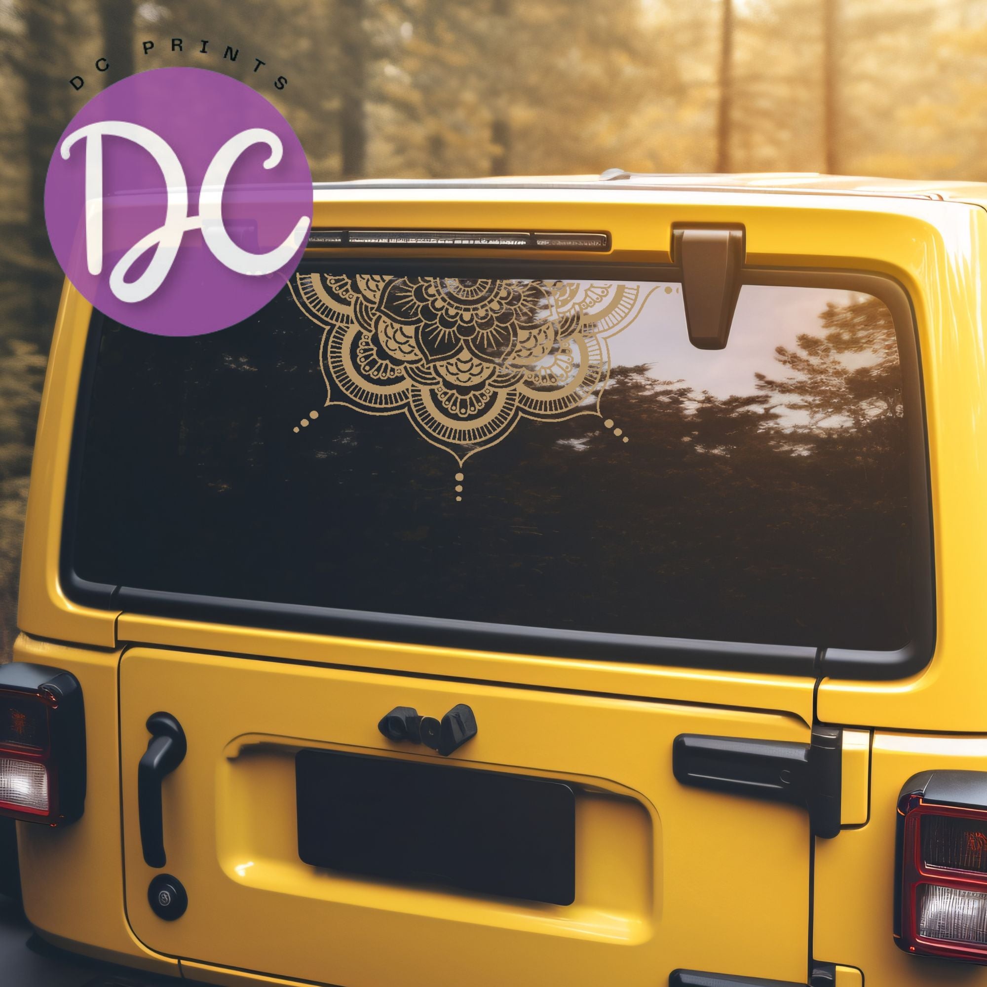 Half Mandala Car Decal