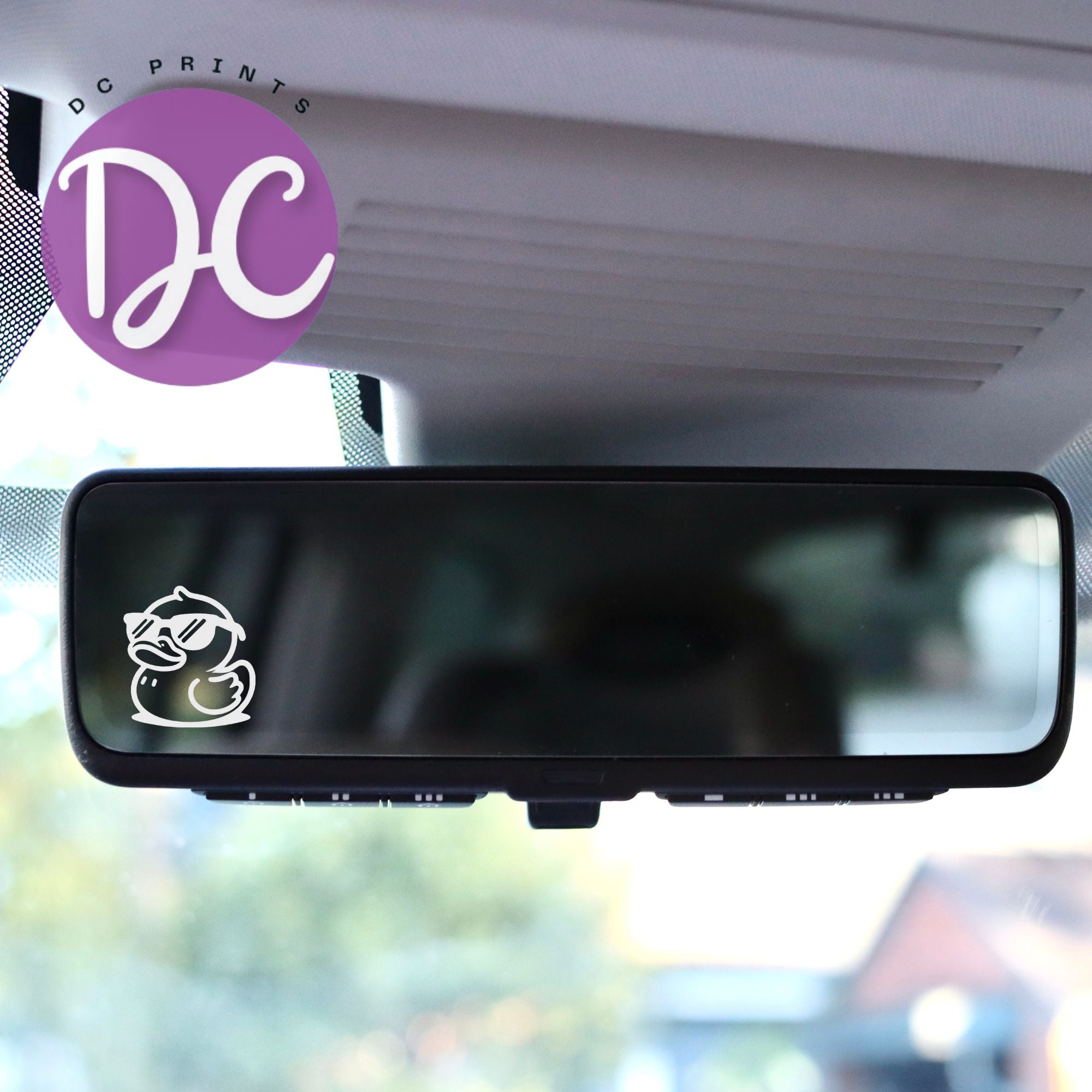 Rubber Duck Rearview Mirror Car Decal