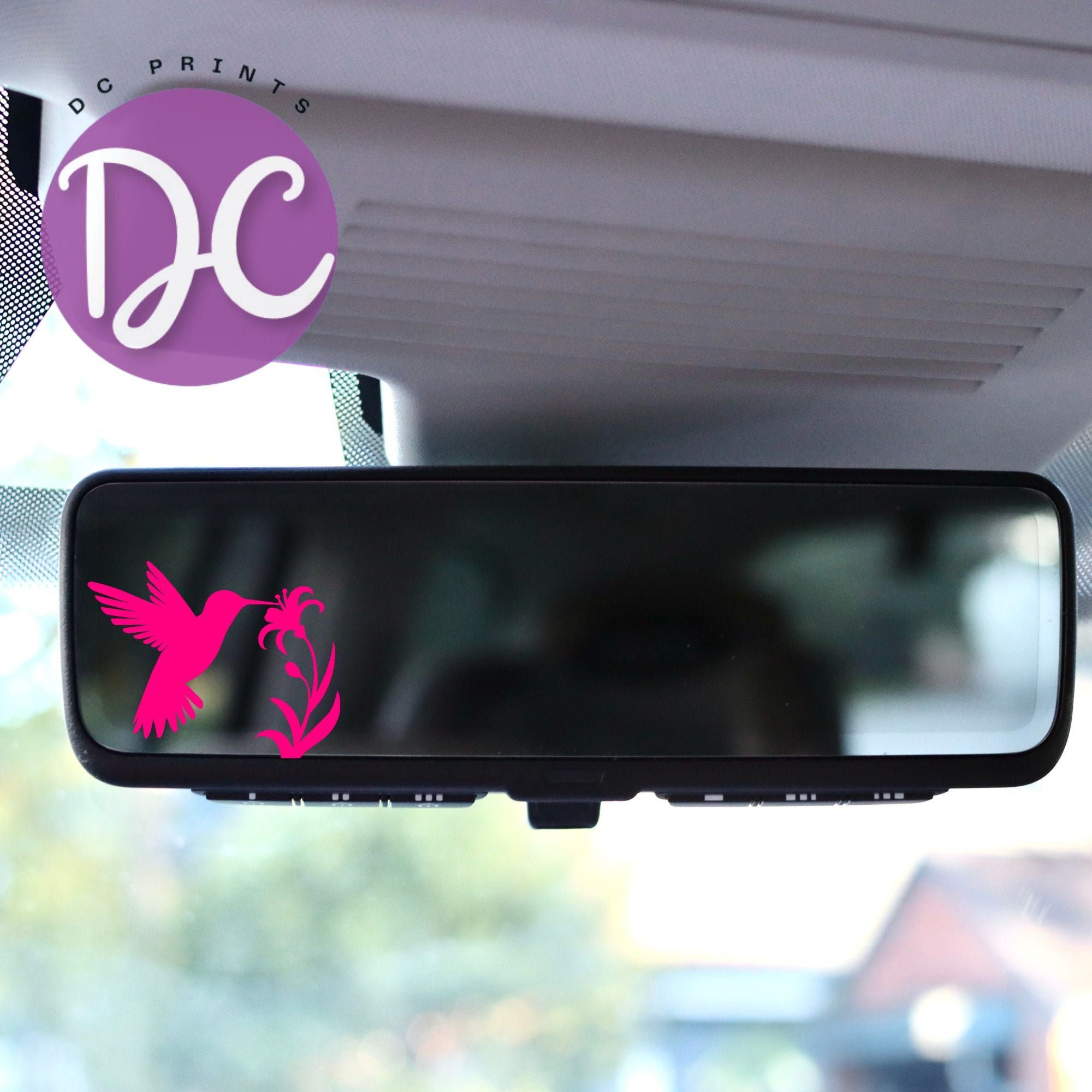 Hummingbird Rearview Mirror Car Decal