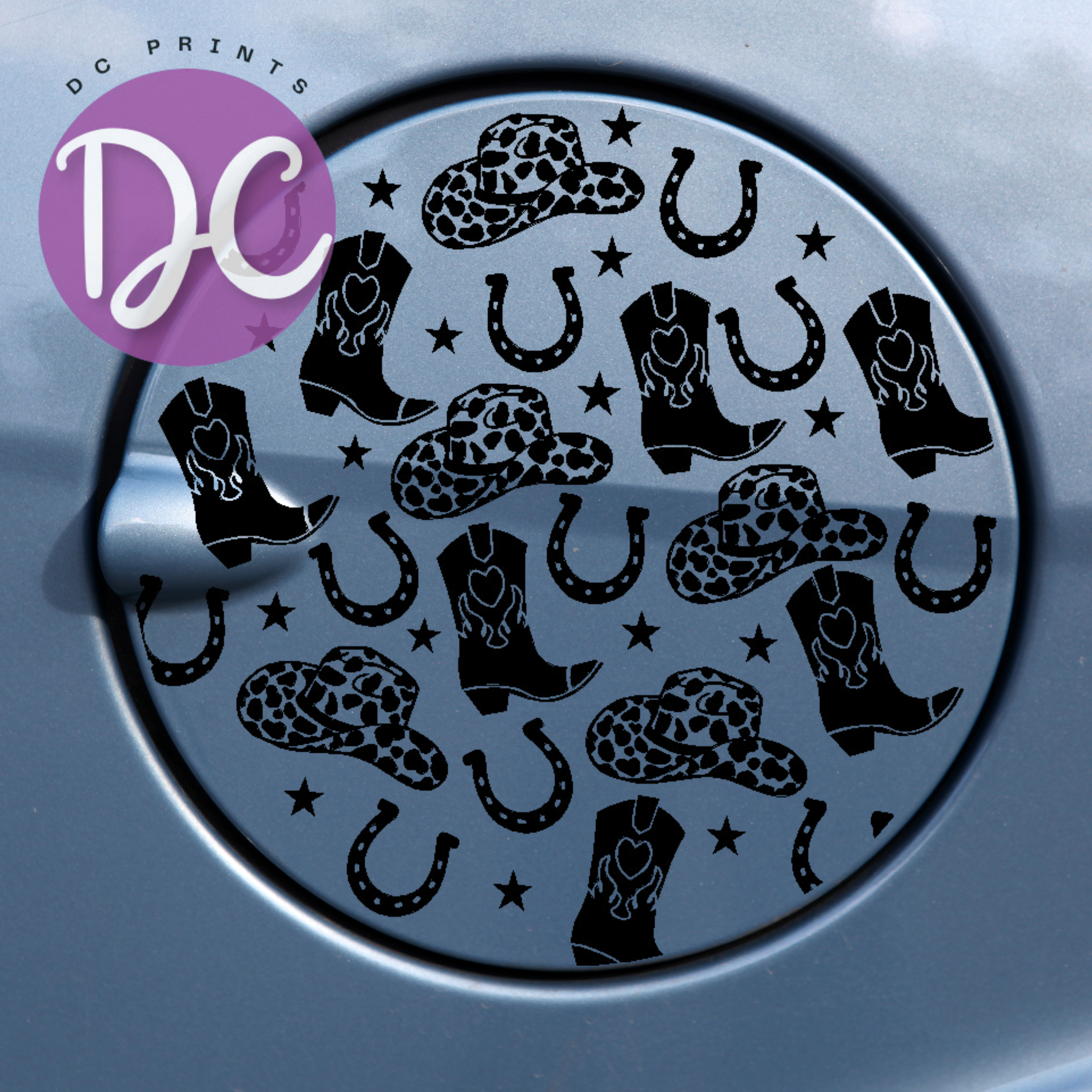 Cowgirl Gas Tank Door Car Decal