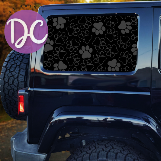 Paw Prints Full Coverage Car Window Decal