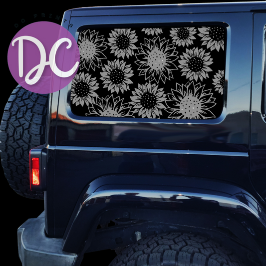 Sunflower Full Coverage Car Window Decal