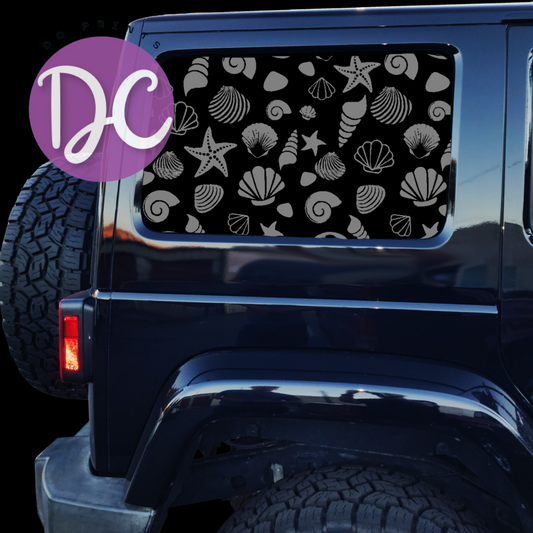 Sea Shells Full Coverage Car Window Decal
