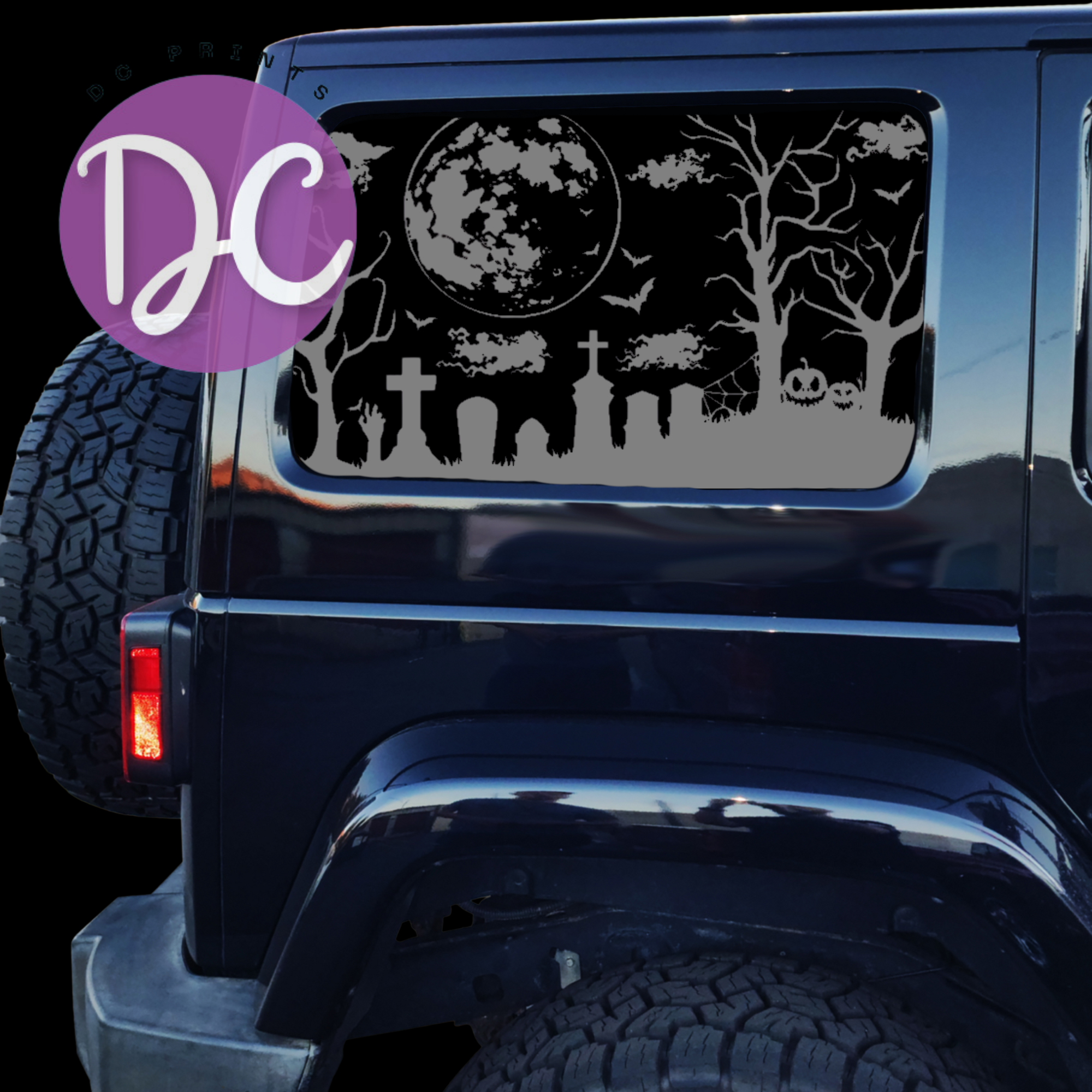 Grave Yard Full Coverage Car Window Decal