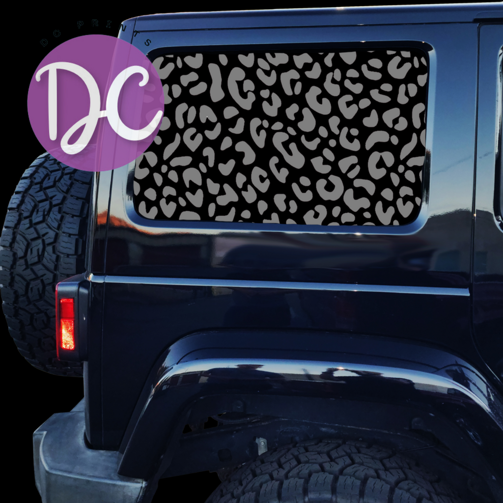 Leopard Print Full Coverage Car Window Decal
