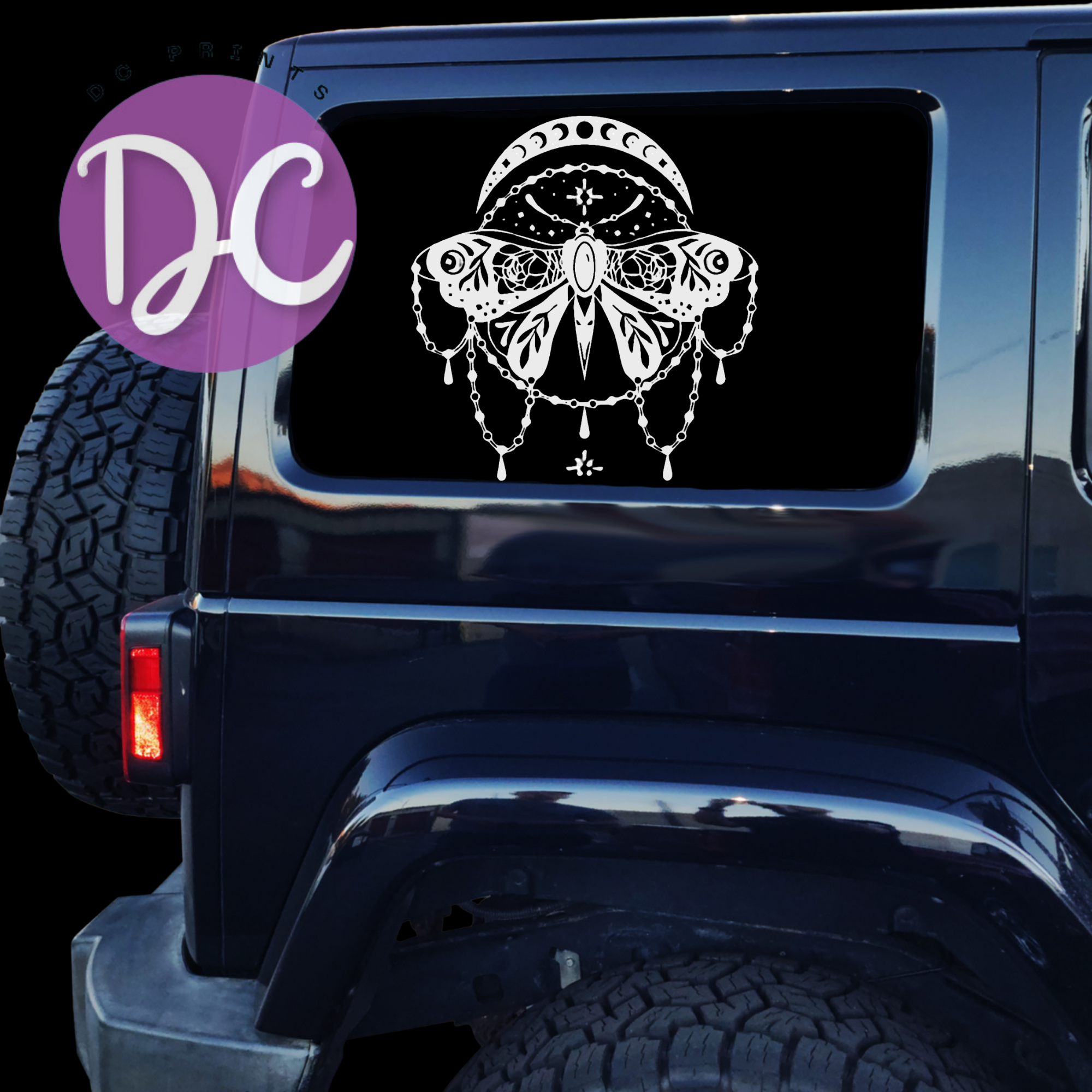 Moth Celestial Car Decal