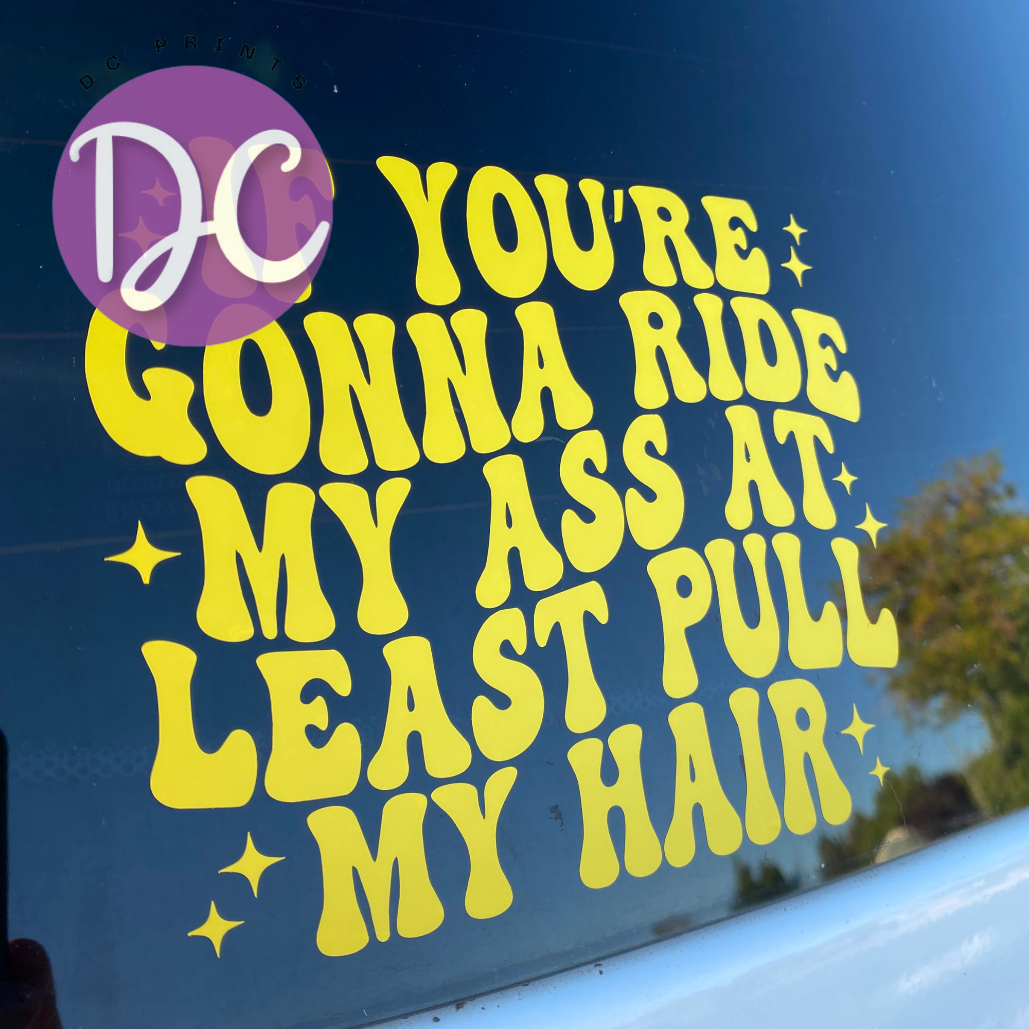 If You're Gonna Ride My Ass At Least Pull My Hair Car Decal