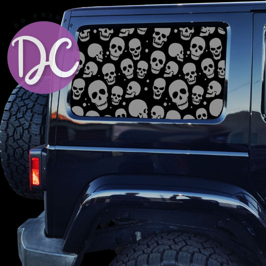 Skulls Full Coverage Car Window Decal