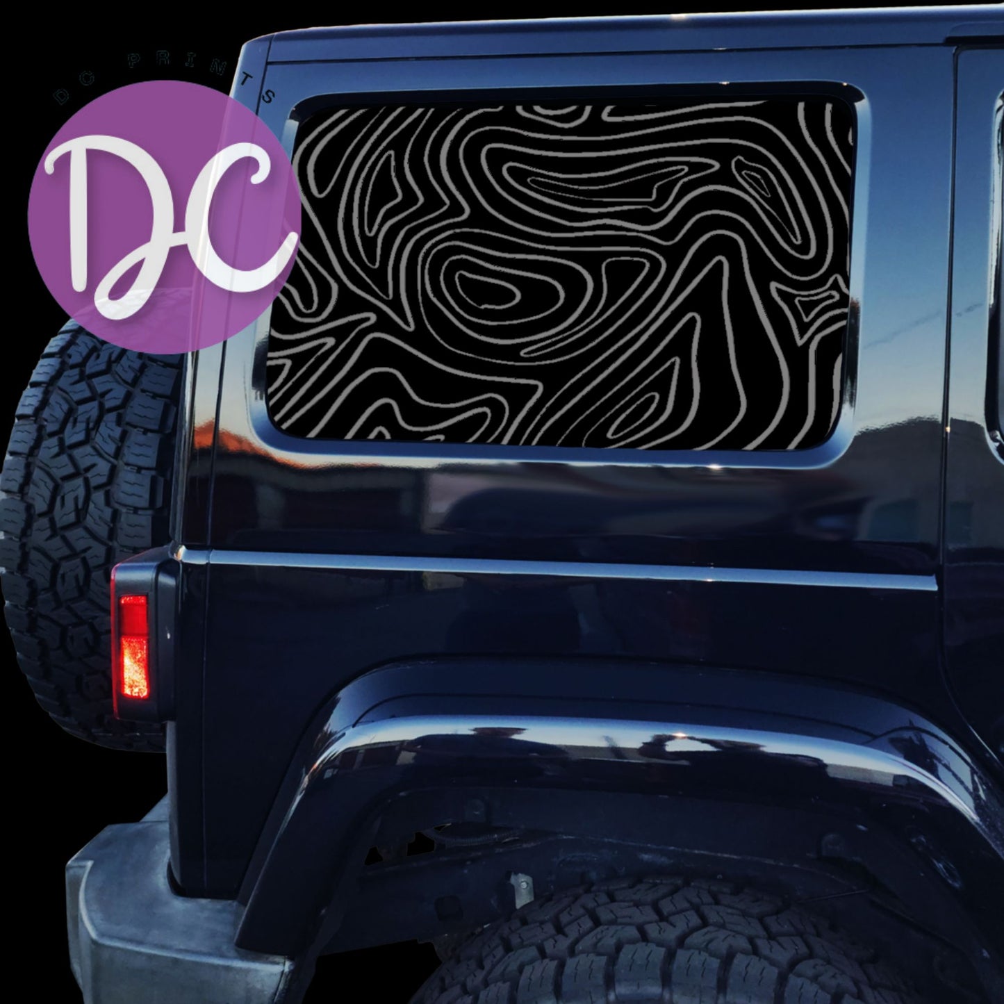 Topography Map Full Coverage Car Window Decal