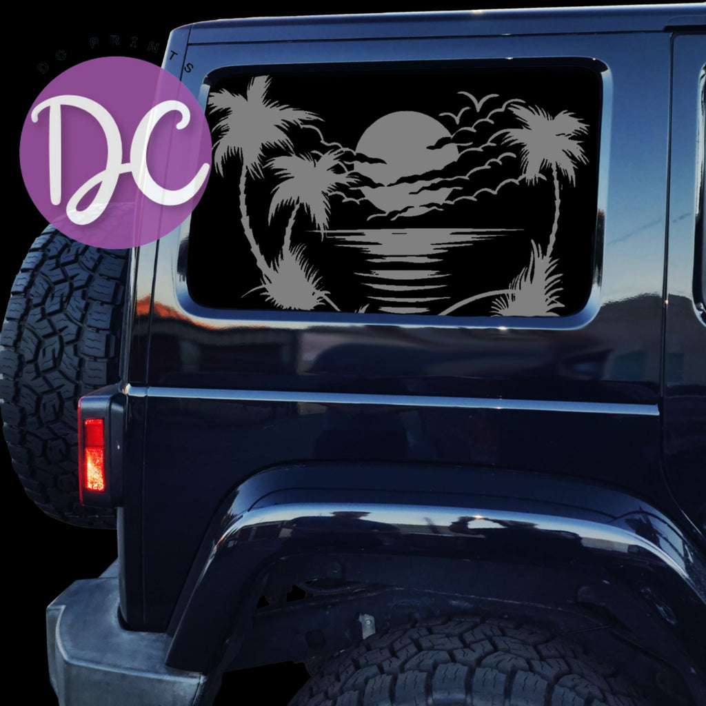 Beach Scene Car Decal