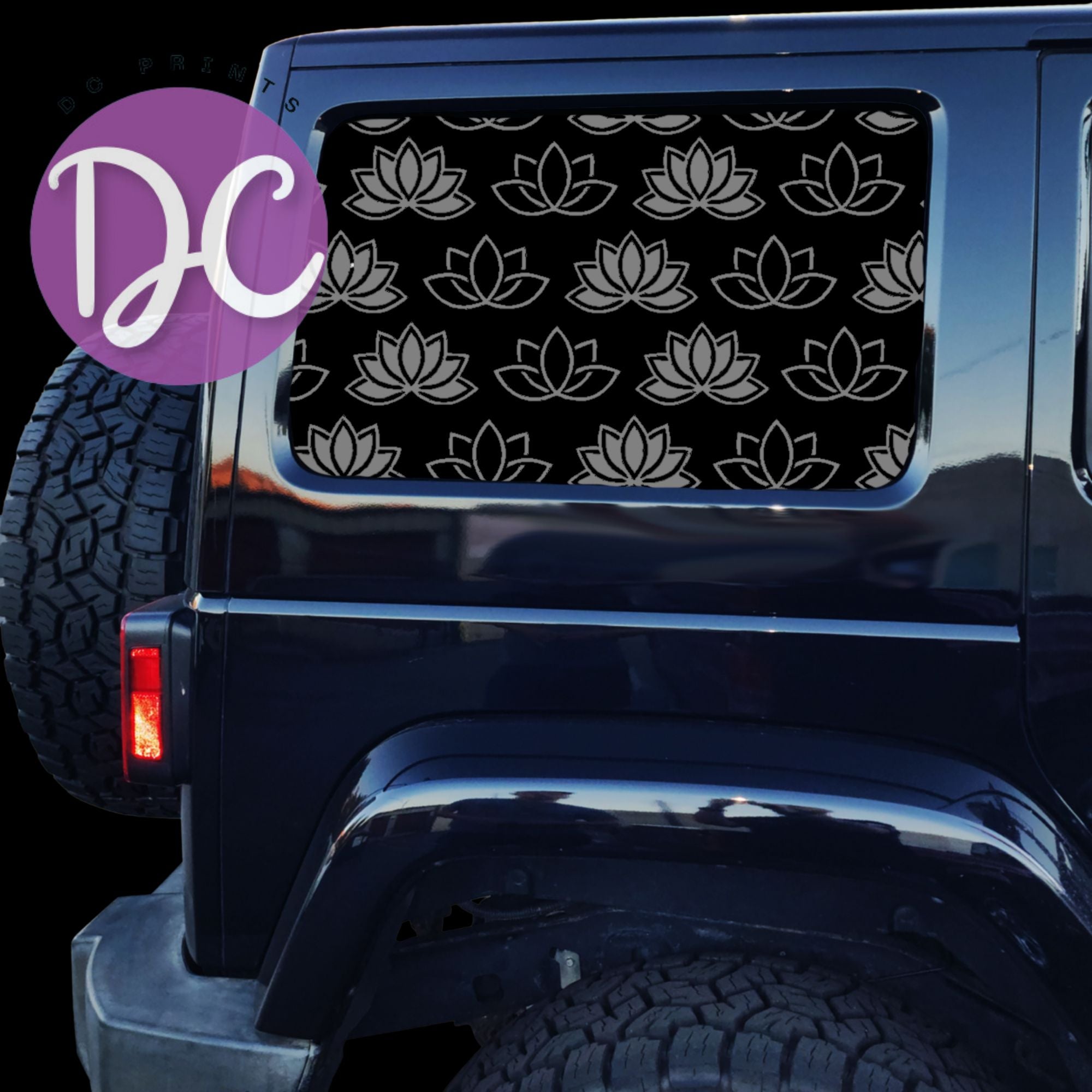 Lotus Flower Full Coverage Car Window Decal