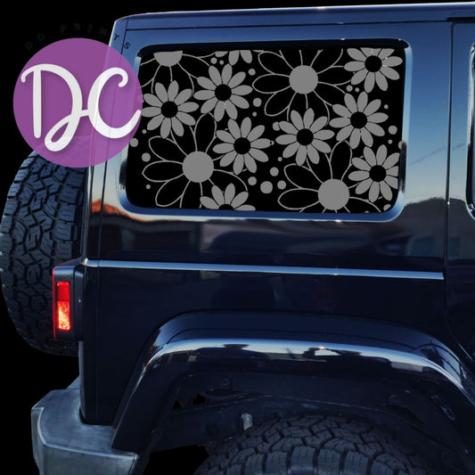 Daisies Full Coverage Car Window Decal