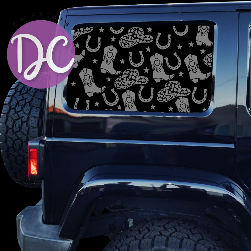 Cow Girl Full Coverage Car Window Decal