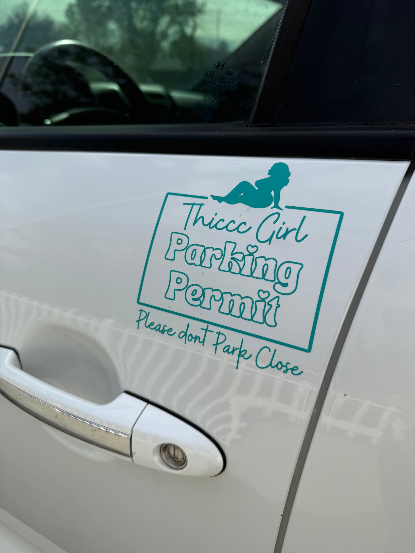 Thick Girl Parking Permit Car Decal