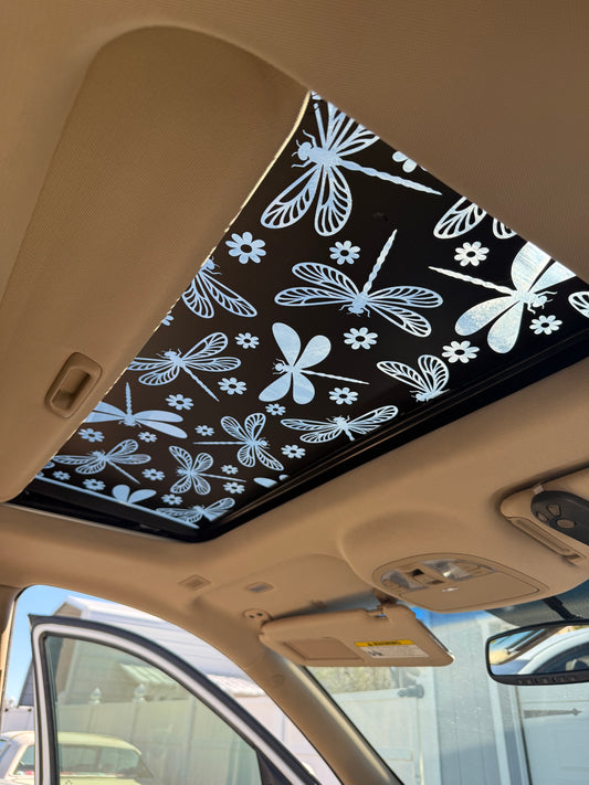 Dragonflies and Daisies Sun Roof Car Decal