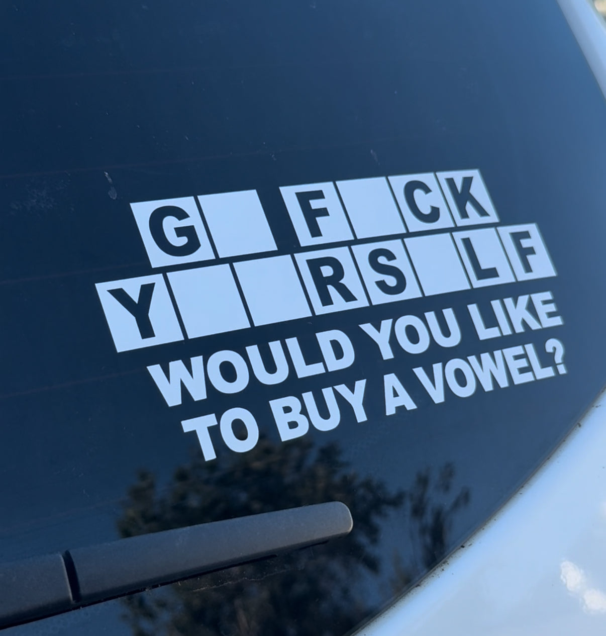 Would You Like To Buy A Vowel Car Decal