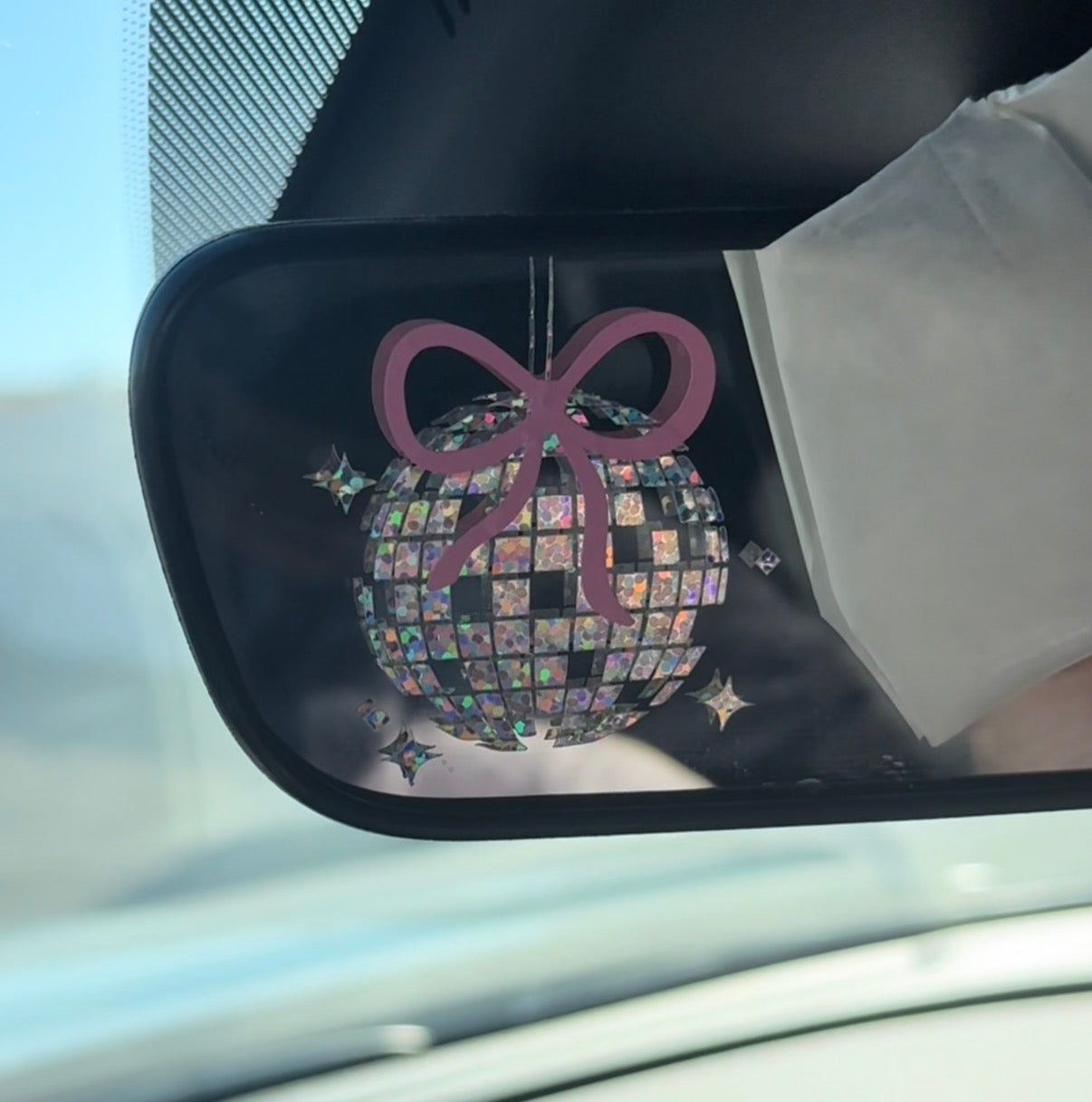 Disco Ball Rearview Mirror Car Decal