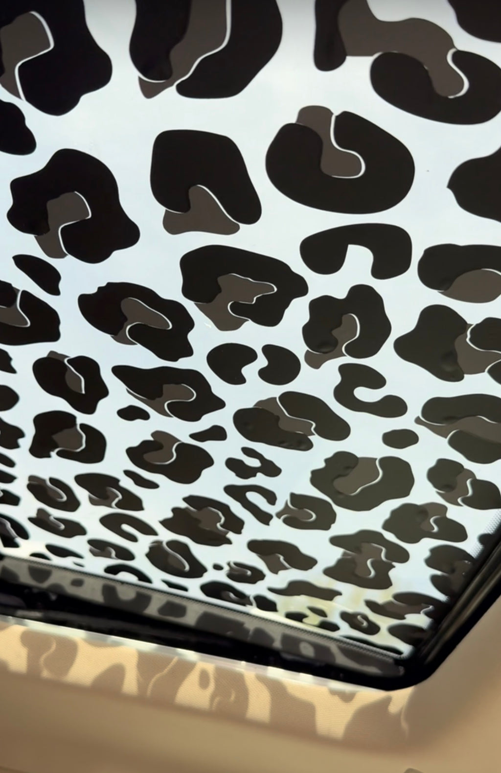 Leopard Print 2 Colored Sun Roof Car Decal
