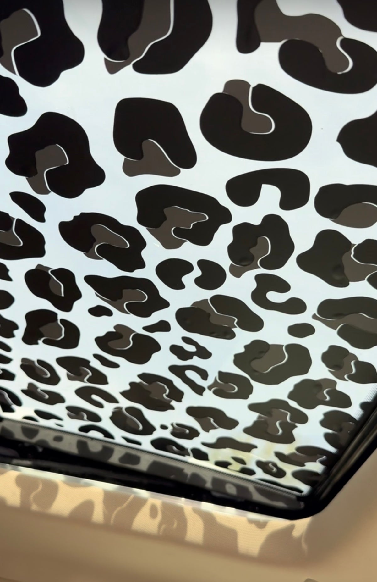 Leopard Print 2 Colored Sun Roof Car Decal