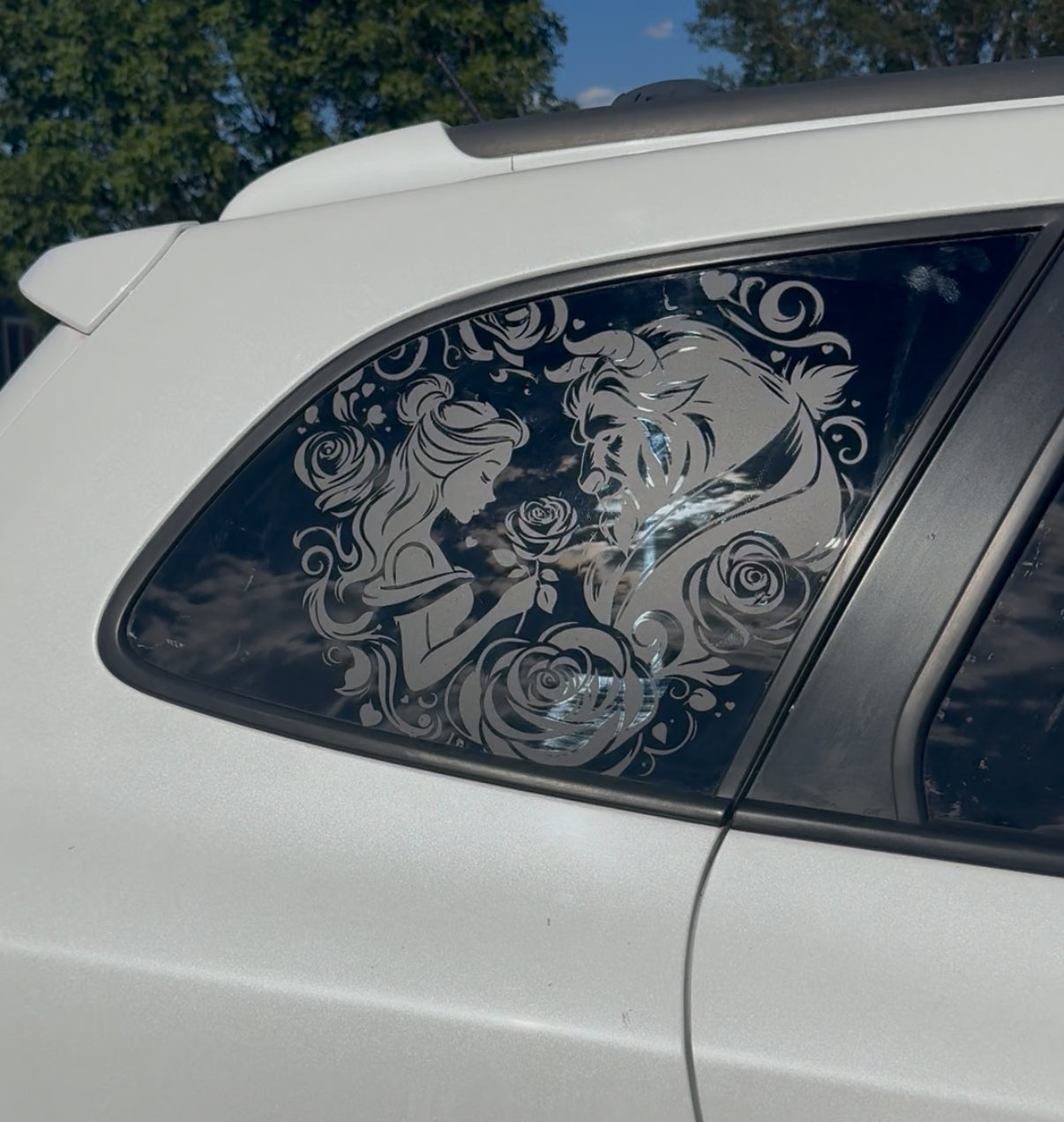 Enchanted Rose Full Coverage Car Window Decal -ONLY 2 LEFT