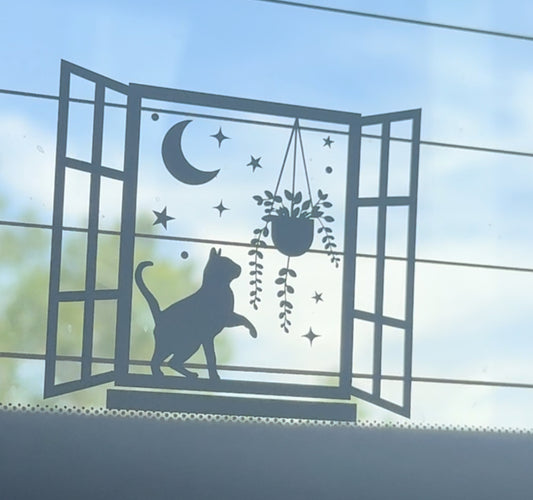 Window Cat Car Decal