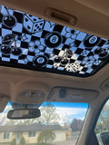 Lucky Babe Checkered Print Sun Roof Car Decal